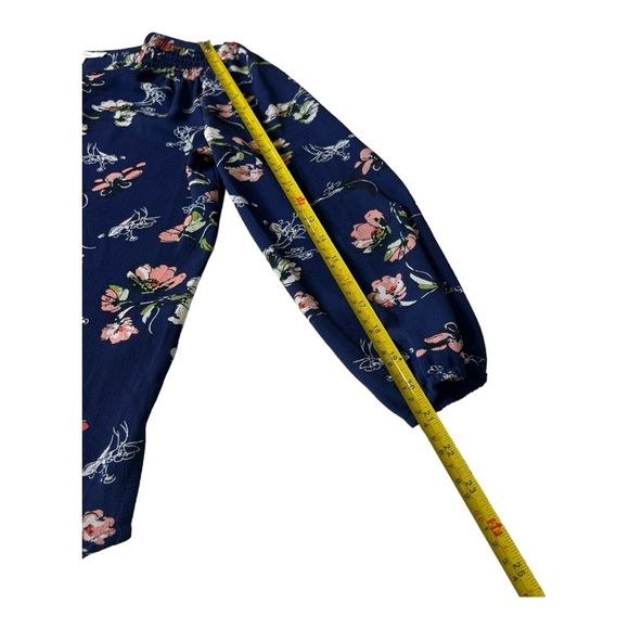 Navy Coral Floral Kenmore Splitneck Popover Blouse by Fun2Fun Stitchfix NWOT - Picture 16 of 16